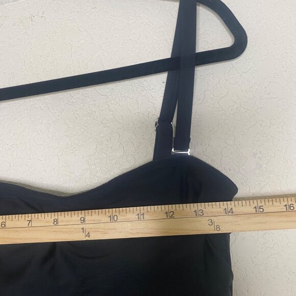 DKNY Womens Black One-Piece Swimsuit XL 4-Way Stretch UPF Front Shirring Adjusta - Picture 9 of 14